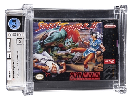 1992 SNES Super Nintendo (USA) "Street Fighter II" Made in Japan Sealed Video Game - WATA 9.8/A+